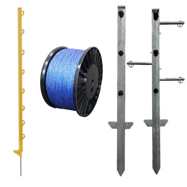 600m - Three-Line Lightweight Fence Kit YELLOW/BLUE